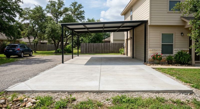 Carport Concrete Installation in Denton, TX