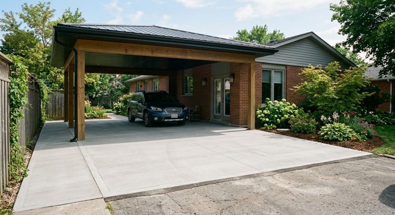 Carport Concrete Installation in Denton, TX