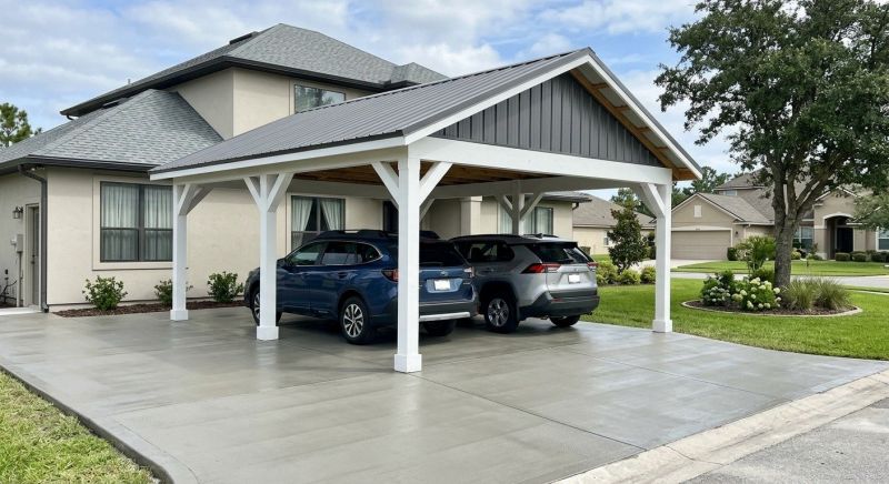 Carport Concrete Installation in Denton, TX