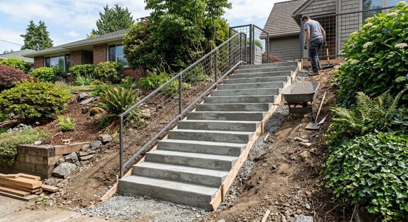 Cement Stairs Installation in Denton, TX