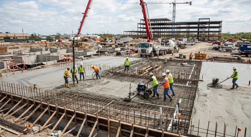 Commercial Slab Installation in The Colony, TX