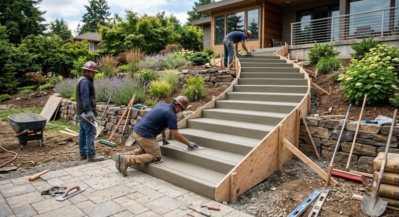 Concrete Stairs Installation in Roanoke, TX