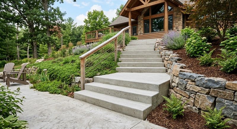 Poured Steps Installation in Denton, TX